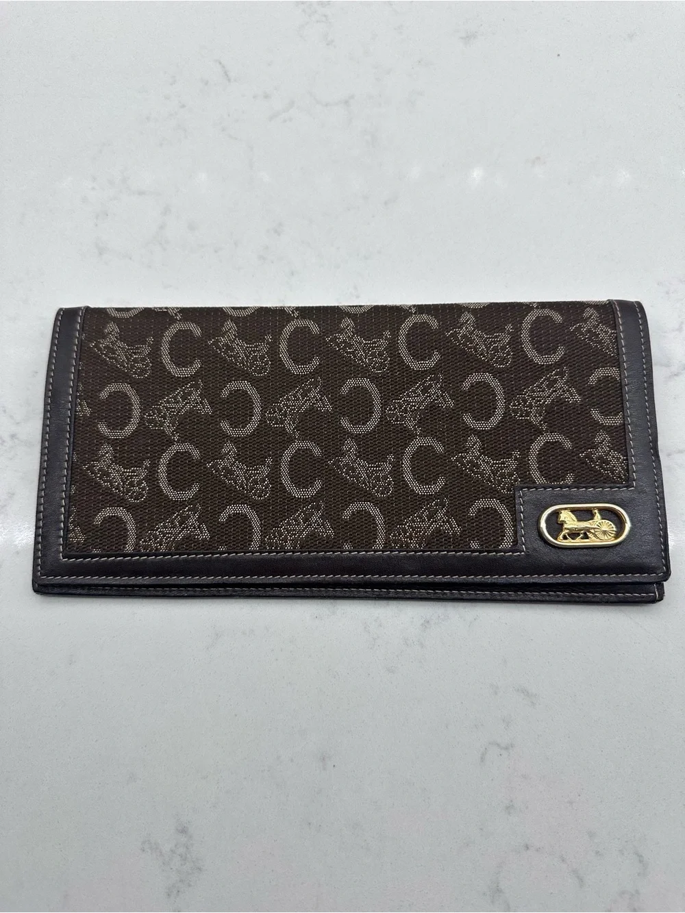 Vintage CELINE long wallet in canvas